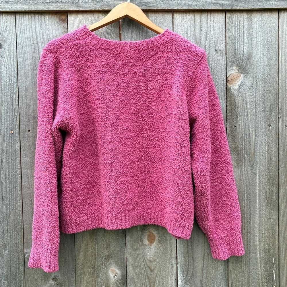 POL Crew Neck Fuzzy Pullover Sweater - Picture 3 of 3